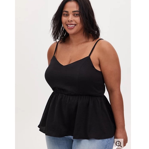 NWT TORRID Textured Satin Peplum Cami - Picture 2 of 9